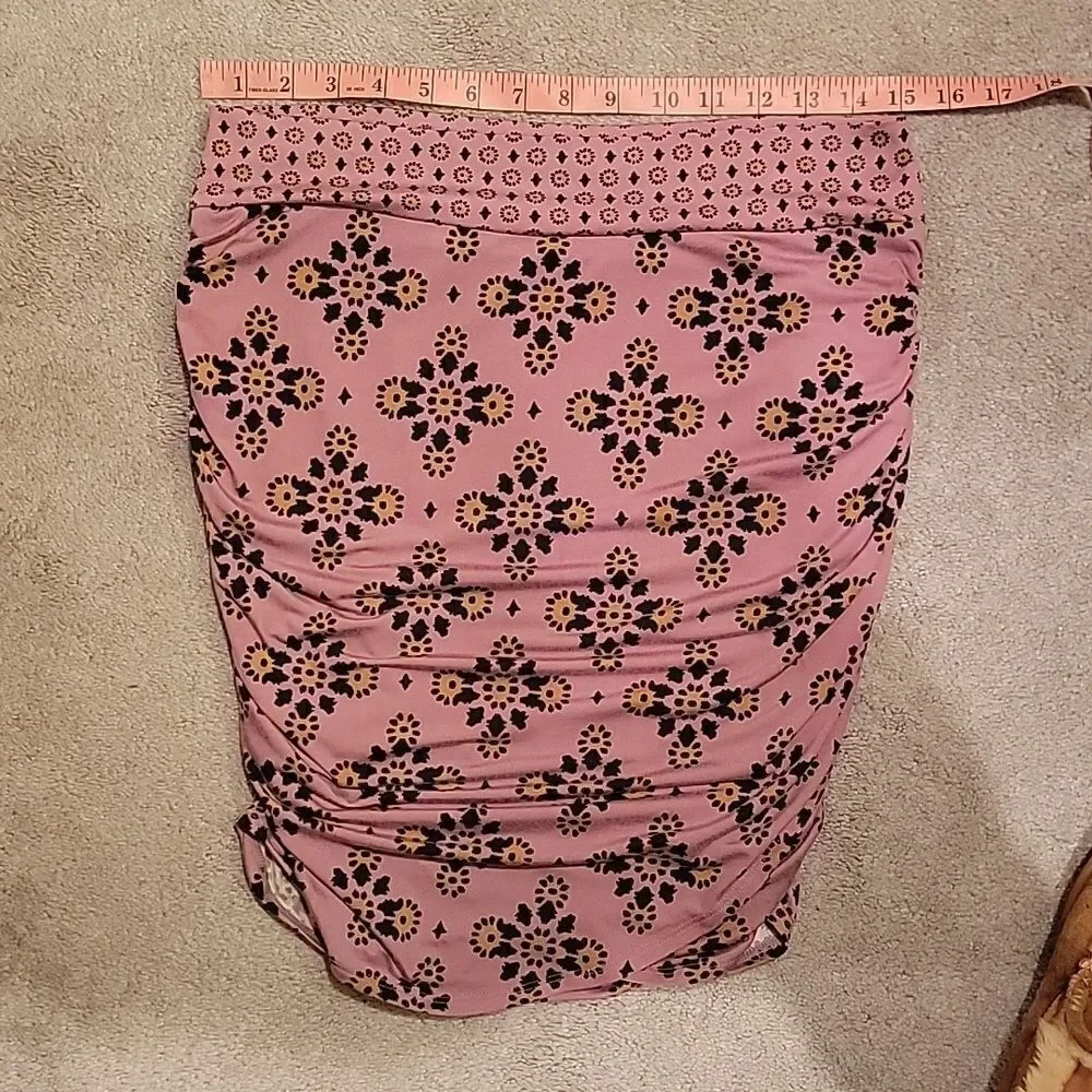 Free people strapless print ruched top sz L